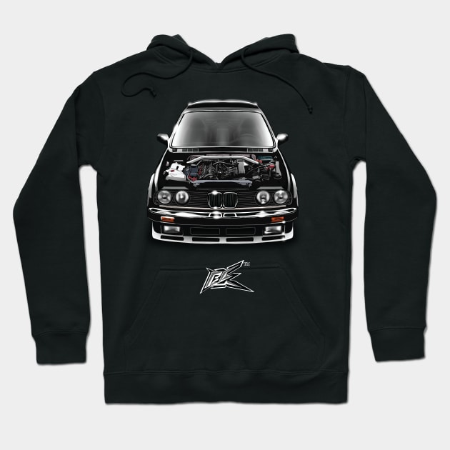 bmw 316is engine bay black Hoodie by naquash